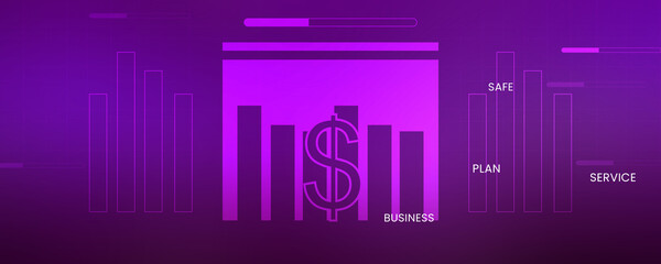 2d illustration Stock market online business concept
