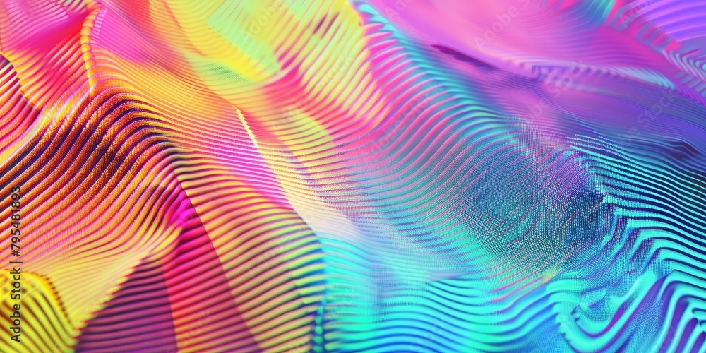 Wall mural abstract glitch rainbow background with moire pattern 16k ultra hd resolution