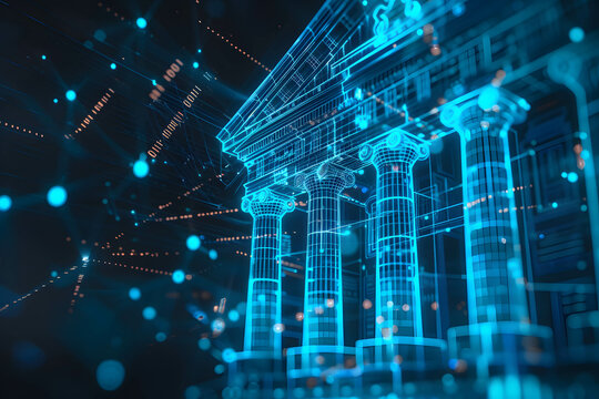 Digital banking concept, new technology network using for digital money exchange, data on cloud commercial, online banking, hologram bank and connection technology