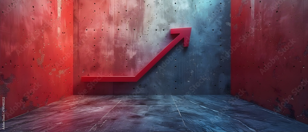 Aufkleber 3d arrow sign simulation with abstract art background for business promotion. concept 3d visualizati