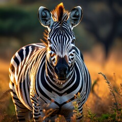 Naklejka premium Zebra in Africa. AI generated