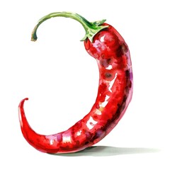 An elegant watercolor of a chili pepper
