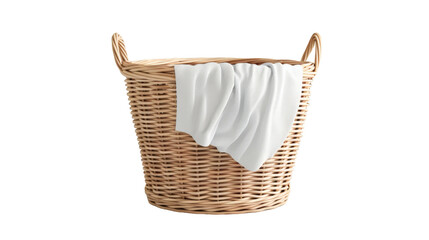 Organized Laundry Basket on transparent background