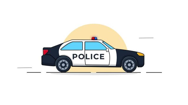4K Police Car Animation Video