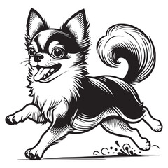 Chihuahua Dog Silhouettes, clean black outlines, Chihuahua Silhouettes and outlines, standing chihuahua, sitting chihuahua, jumping chihuahua, cute animal, dog, pet Chihuahua, Silhouettes Dog Face