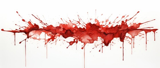 Blood splashing dramatically, forensic interest, realistic, on white,