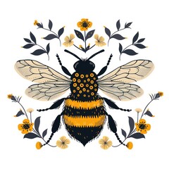 Fototapeta premium Aesthetic Boho of bee invertebrate bumblebee arachnid.