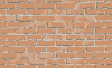 vector decorative texture of red ceramic brick wall
