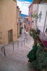 Fototapeta premium Street of small French in southern Provence town called Le Castelled