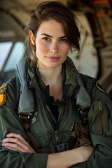 Fototapeta premium Portrait of female pilot