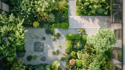 A landscaper designs and implements a garden layout for an urban green space project