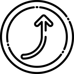 Right Arrow Curving Up Icon