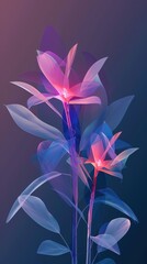 stylish artistic background with abstract flowers in minimal color palette