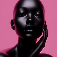 Silent Whispers of Elegance: A Close-Up of Feminine Grace and Powerful Beauty Contrast