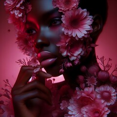 Silent Whispers of Elegance: A Close-Up of Feminine Grace and Powerful Beauty Contrast