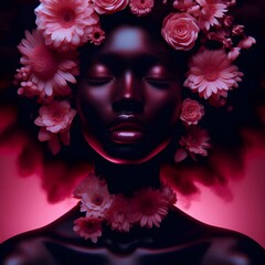 Silent Whispers of Elegance: A Close-Up of Feminine Grace and Powerful Beauty Contrast