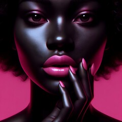 Silent Whispers of Elegance: A Close-Up of Feminine Grace and Powerful Beauty Contrast