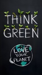 Eco Advocacy in Chalk: Embracing Environmentalism with 'Think Green' Classroom Artistry