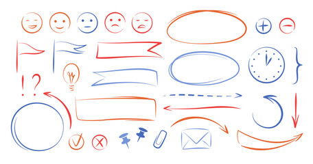 Hand drawn swoosh, speech bubble, sketch underline element, line shape. Templates and elements for business process, presentations, workflow layout. Vector illustration.