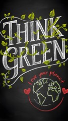 Eco Advocacy in Chalk: Embracing Environmentalism with 'Think Green' Classroom Artistry