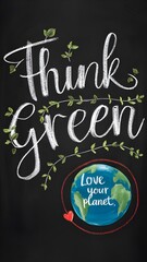 Eco Advocacy in Chalk: Embracing Environmentalism with 'Think Green' Classroom Artistry