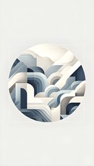 Architectural Oasis: Layered Curves and Soothing Neutrals in an Abstract Urban Canvas