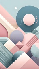 Pastel Panorama: An Abstract Landscape of Geometric Harmony and Soft Hues