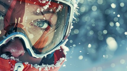 Olympic Ambition: A Snowboarder's Reflective Gaze Before the Descent