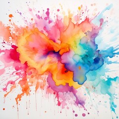 Watercolor abstract, tropical color explosion on a white canvas, --ar 1:1 --v 5.2 Job ID: 67ecd936-d63b-46ab-a8b2-b2825defae96