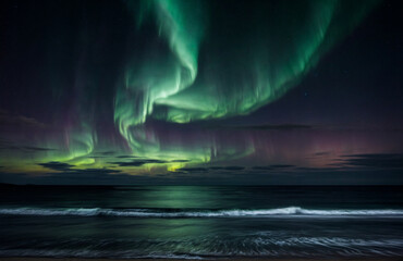 aurora borealis above the clouds