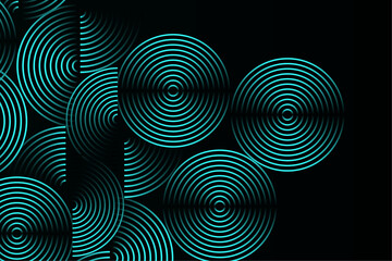  Abstract background  with glowing green circle shape decoration. Modern graphic design element future style concept for banner, flyer