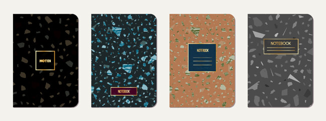 Notebook cover design. Terrazzo abstract