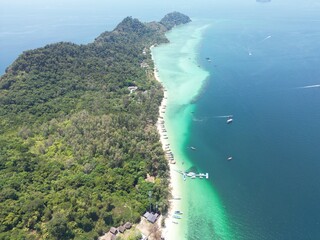 Drone picture at Paradise Beach, Koh Kradan