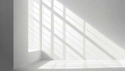 Monochrome background of light and shadow shining through the window