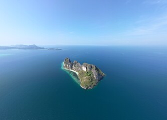 Drone picture at Mosquito Island in Koh Phi Phi