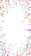 Falling letters of English language. Colorful