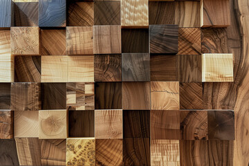 Wood collage samples overlay dimensional arranged on an elegant minimalist background.