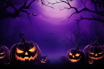Fototapeta premium Halloween backgrounds purple anthropomorphic