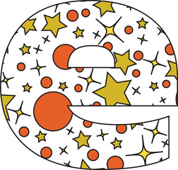 Beautiful star English vector font