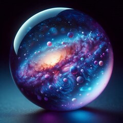 Experience the universe on your mobile with this AI-generated wallpaper. The cosmic backdrop and vibrant galaxy sphere make a stunning background.