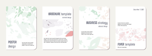 School notebook cover design. Terrazzo abstract