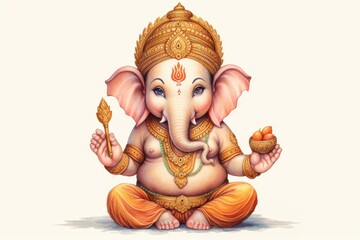 Ganesha cartoon representation spirituality