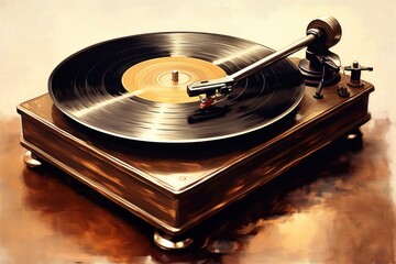 Phonograph record gramophone technology turntable.