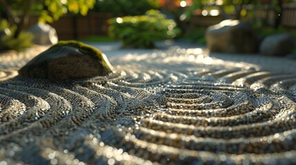 Detailed Zen Garden Raked Gravel Ultrarealistic Texture
