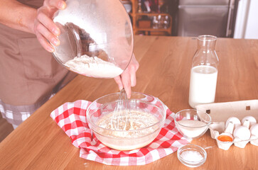 The process of preparing traditional dishes from flour