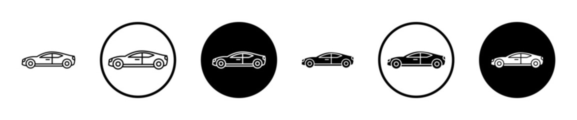 Car side view vector icon set. car vehical vector icon suitable for apps and websites UI designs.