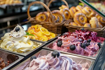 Sugar-free mango sorbet snacks paired with innovative, low-calorie fudge chunks—explore our dessert lifestyle choices with fruity, clean green tea.