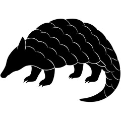 Pangolin silhouette vector icon illustration 
