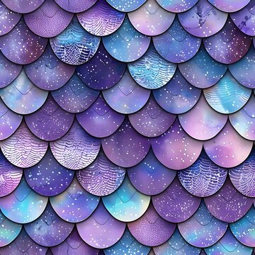 sparkly mermaid scales seamless pattern