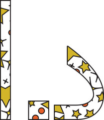 Beautiful star Currency vector font